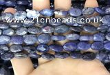 CDU216 15.5 inches 8*12mm faceted oval blue dumortierite beads