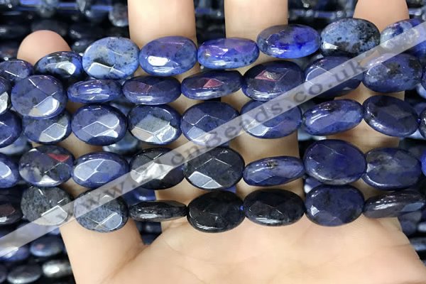 CDU217 15.5 inches 10*14mm faceted oval blue dumortierite beads