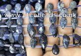 CDU221 Top drilled 8*12mm faceted briolette dumortierite beads