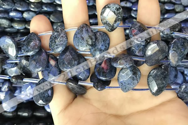 CDU222 Top drilled 10*14mm faceted briolette dumortierite beads