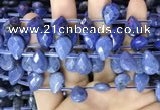 CDU223 Top drilled 10*14mm faceted briolette dumortierite beads
