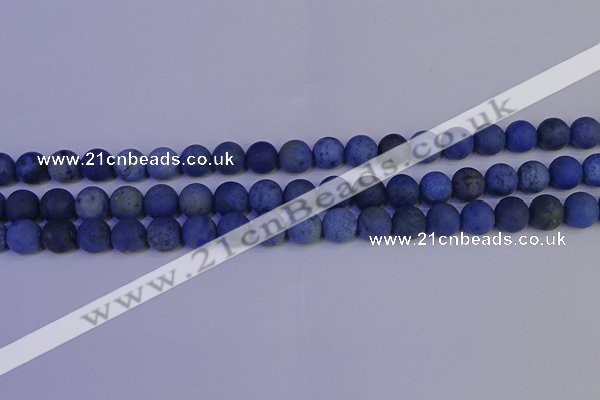 CDU302 15.5 inches 8mm round matte blue dumortierite beads