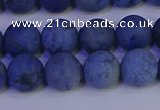 CDU303 15.5 inches 10mm round matte blue dumortierite beads