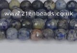 CDU308 15.5 inches 4mm faceted round blue dumortierite beads