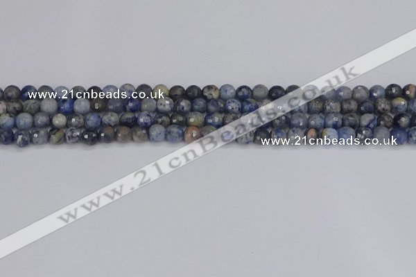 CDU308 15.5 inches 4mm faceted round blue dumortierite beads