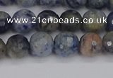 CDU310 15.5 inches 8mm faceted round blue dumortierite beads