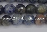 CDU311 15.5 inches 10mm faceted round blue dumortierite beads