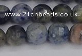 CDU312 15.5 inches 12mm faceted round blue dumortierite beads