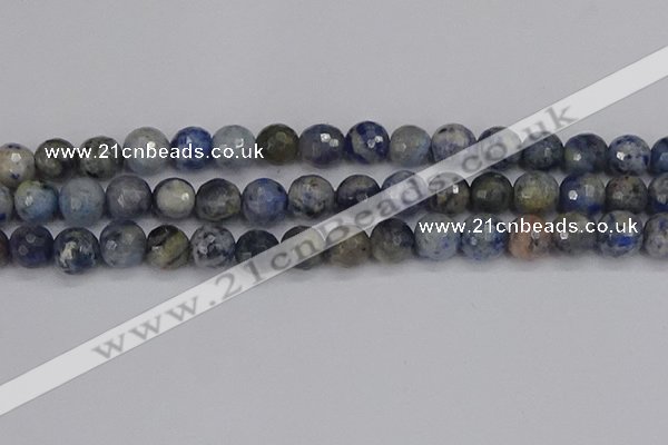 CDU312 15.5 inches 12mm faceted round blue dumortierite beads