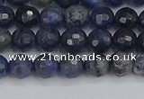 CDU316 15.5 inches 6mm faceted round blue dumortierite beads