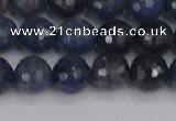 CDU317 15.5 inches 8mm faceted round blue dumortierite beads