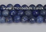 CDU322 15.5 inches 4mm faceted round blue dumortierite beads