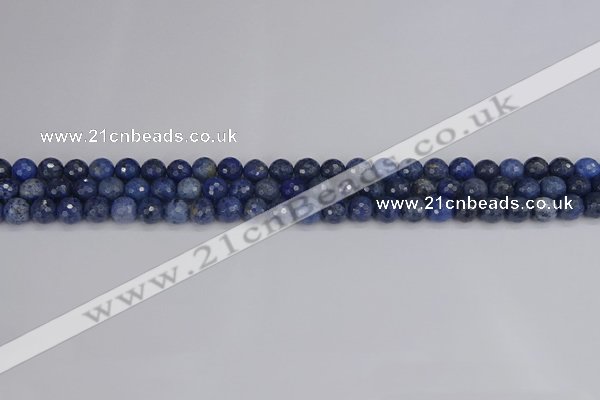 CDU322 15.5 inches 4mm faceted round blue dumortierite beads