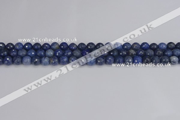 CDU323 15.5 inches 6mm faceted round blue dumortierite beads