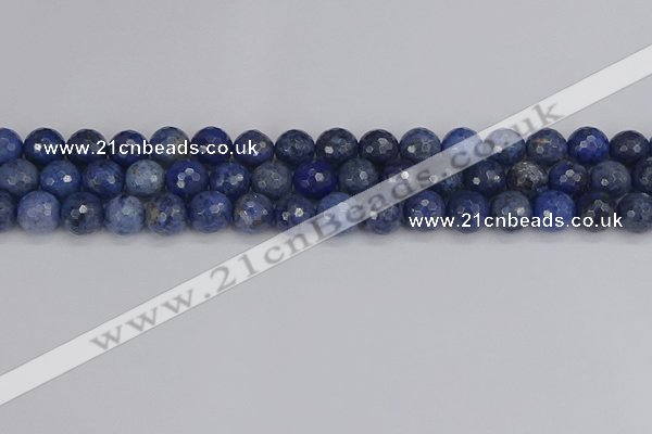 CDU324 15.5 inches 8mm faceted round blue dumortierite beads