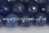 CDU325 15.5 inches 10mm faceted round blue dumortierite beads