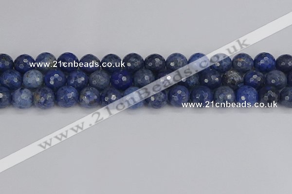 CDU325 15.5 inches 10mm faceted round blue dumortierite beads