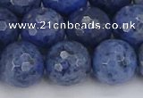 CDU326 15.5 inches 12mm faceted round blue dumortierite beads