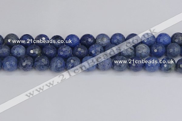 CDU326 15.5 inches 12mm faceted round blue dumortierite beads