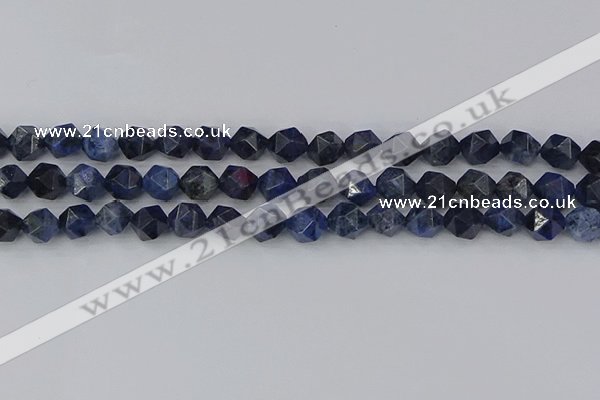 CDU331 15.5 inches 8mm faceted nuggets blue dumortierite beads