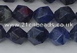 CDU332 15.5 inches 10mm faceted nuggets blue dumortierite beads