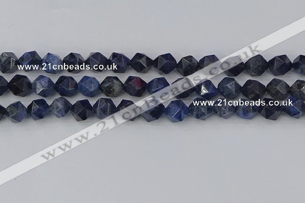 CDU333 15.5 inches 12mm faceted nuggets blue dumortierite beads