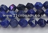 CDU336 15.5 inches 6mm faceted nuggets blue dumortierite beads