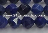 CDU338 15.5 inches 10mm faceted nuggets blue dumortierite beads