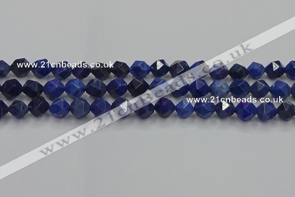 CDU338 15.5 inches 10mm faceted nuggets blue dumortierite beads