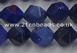 CDU339 15.5 inches 12mm faceted nuggets blue dumortierite beads