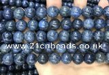 CDU354 15.5 inches 12mm round blue dumortierite beads wholesale