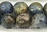 CDU381 15 inches 8mm faceted round dumortierite beads