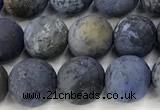 CDU392 15 inches 8mm round matte dumortierite beads