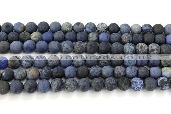 CDU392 15 inches 8mm round matte dumortierite beads