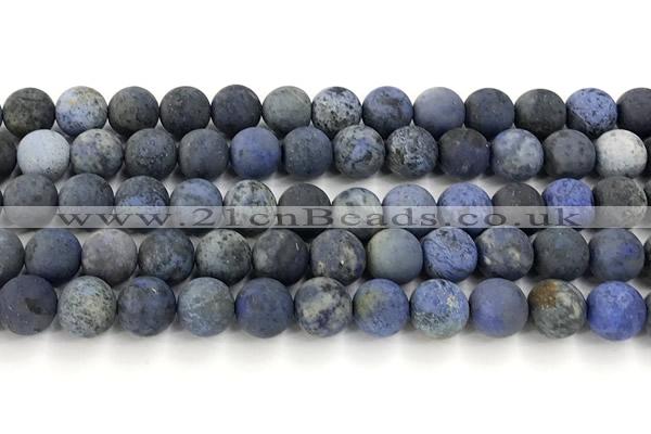 CDU393 15 inches 10mm round matte dumortierite beads