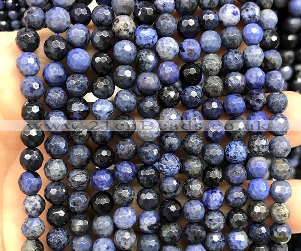 CDU401 15 inches 6mm faceted round dumortierite beads wholesale