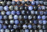 CDU402 15 inches 8mm faceted round dumortierite beads wholesale