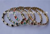 CEB02 5pcs 7mm width gold plated alloy with enamel bangles wholesale