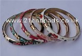 CEB04 5pcs 6mm width gold plated alloy with enamel bangles wholesale