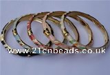 CEB05 5pcs 6mm width gold plated alloy with enamel bangles wholesale