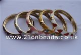 CEB06 5pcs 10mm width gold plated alloy with enamel bangles wholesale