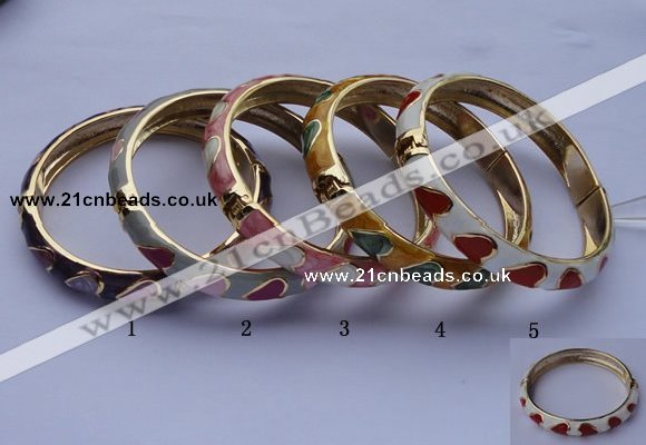 CEB06 5pcs 10mm width gold plated alloy with enamel bangles wholesale