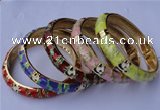 CEB07 5pcs 11.5mm width gold plated alloy with enamel bangles wholesale