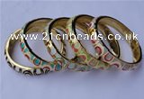 CEB10 5pcs 11.5mm width gold plated alloy with enamel bangles wholesale