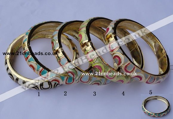 CEB10 5pcs 11.5mm width gold plated alloy with enamel bangles wholesale