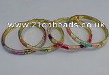 CEB100 6mm width gold plated alloy with enamel bangles wholesale