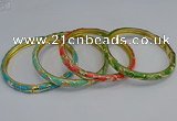 CEB102 6mm width gold plated alloy with enamel bangles wholesale