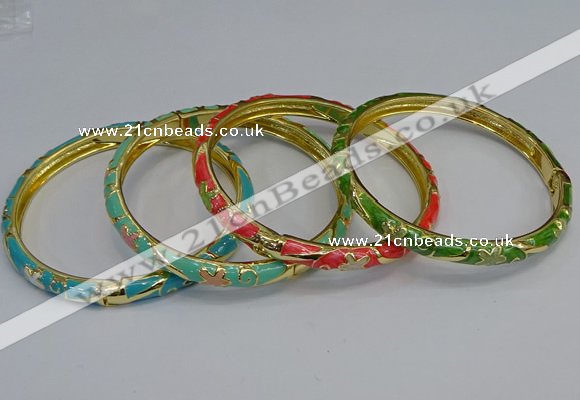 CEB102 6mm width gold plated alloy with enamel bangles wholesale