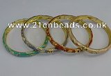 CEB104 7mm width gold plated alloy with enamel bangles wholesale