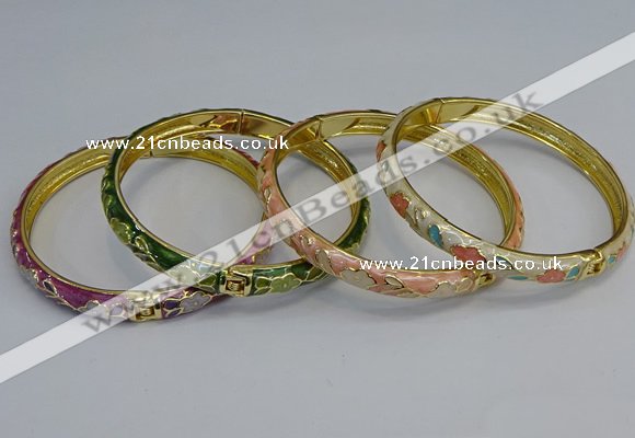 CEB105 7mm width gold plated alloy with enamel bangles wholesale